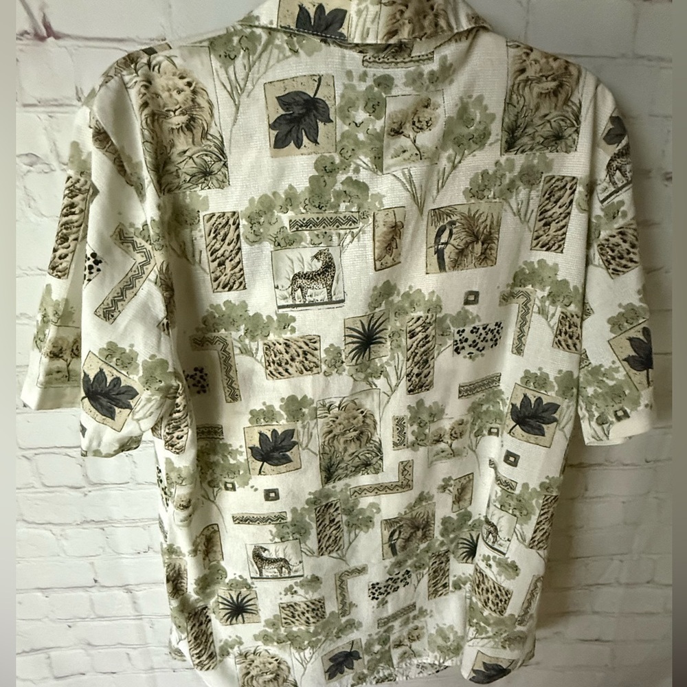 Vintage 90s Cabin Creek Women’s Green Patterned Button Down - Picture 4 of 7